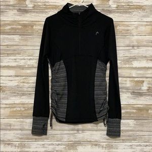 Black and Grey Head  3/4 Zip Up